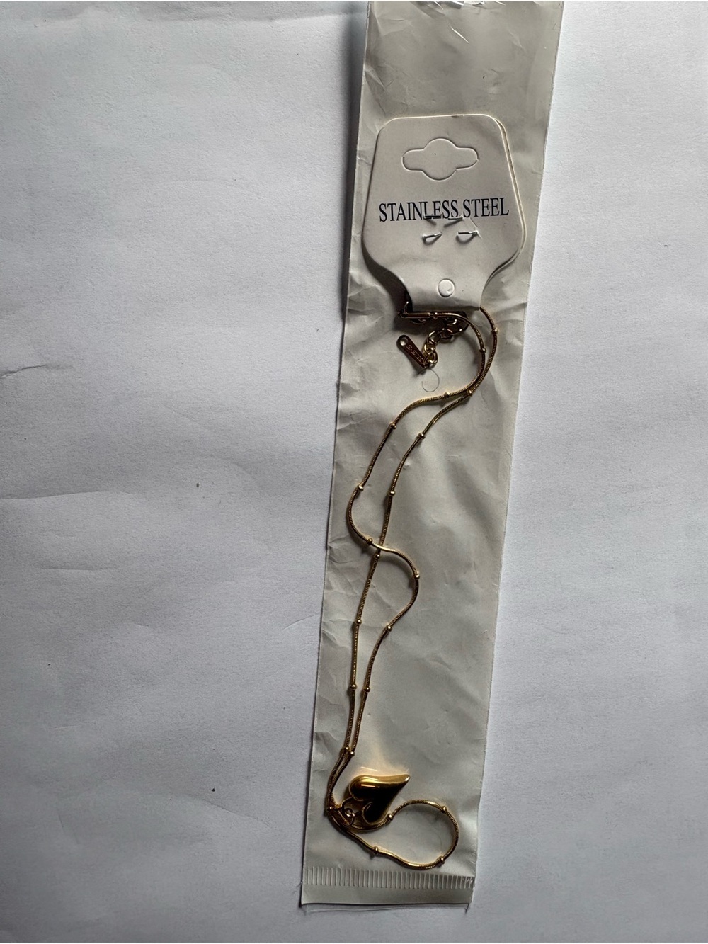 Gold Stainless Steel Women's Necklace - Elegant Leaf Pendant